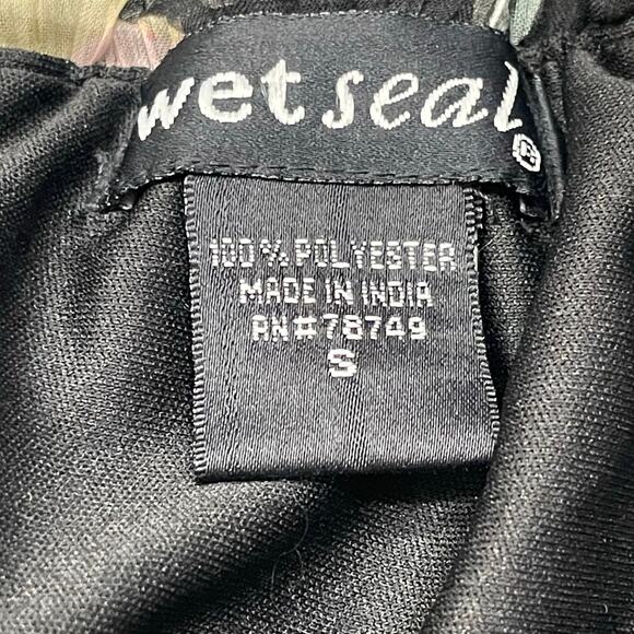 Wet Seal Vintage Black Floral Strapless Tube Mini Dress/ Long Tube Top SZ S Y2K - Picture 4 of 10